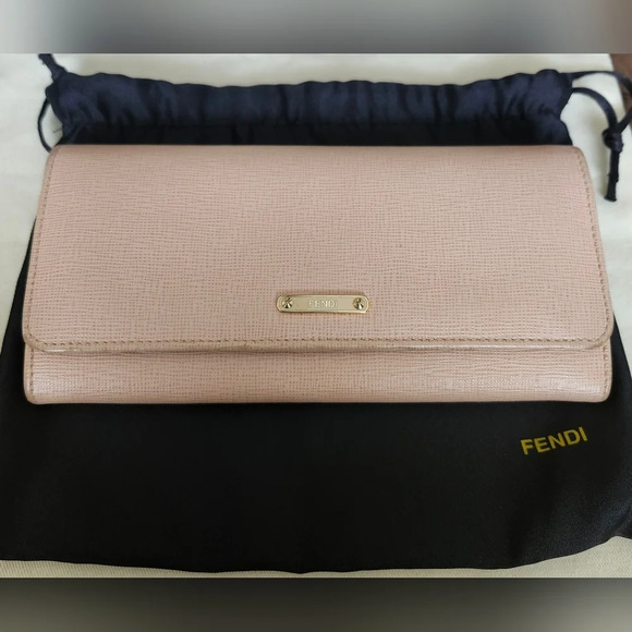 Fendi Baby Pink Leather Crayons Continental Wallet - Picture 1 of 12